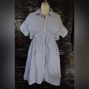 Pinstripe shirt dress